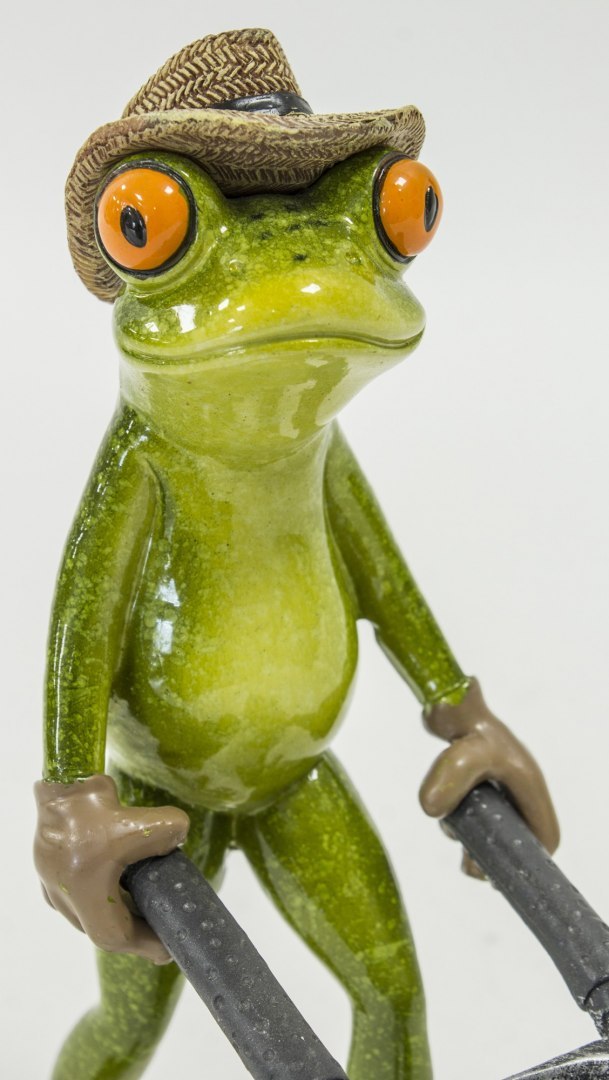 Figurka żabi farmer z taczką